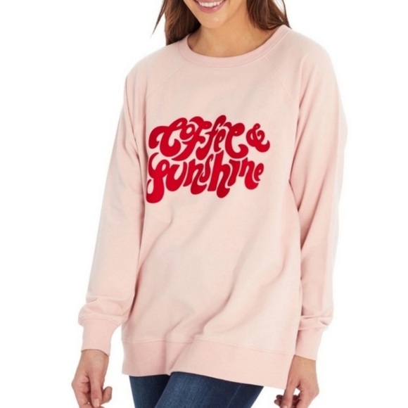 Wildfox Sweaters - Wildfox Coffee & Sunshine Tunic Pink Sweatshirt